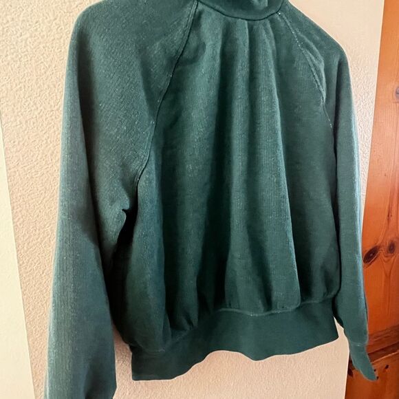 Women’s Universal Thread Sweatshirt SZ Small 80sVibe Bowling Collard Neck Teal - Picture 5 of 12